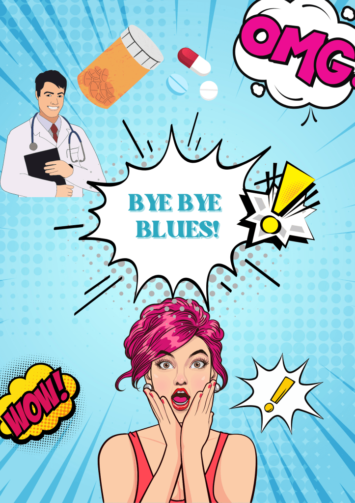 Bye bye blues poster.